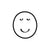 Simple black line drawing of a smiling face on a white background