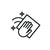 Icon of a hand wiping a surface with a cleaning cloth, symbolizing cleanliness.