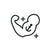 Black and white icon of a flexed arm with an anchor symbol on a white background