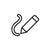 Pencil and drawn line icon on white background